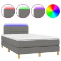 cadre de lit et matelas et LED Gris foncé 120x200 cm