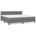 cadre de lit avec matelas Gris foncé 200x200cm Tissu