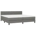 cadre de lit avec matelas Gris foncé 200x200cm Tissu