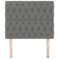 Têtes de lit 2 pcs Gris foncé 100x7x78/88 cm Tissu