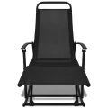 Chaise à bascule de jardin Acier et textilène Noir