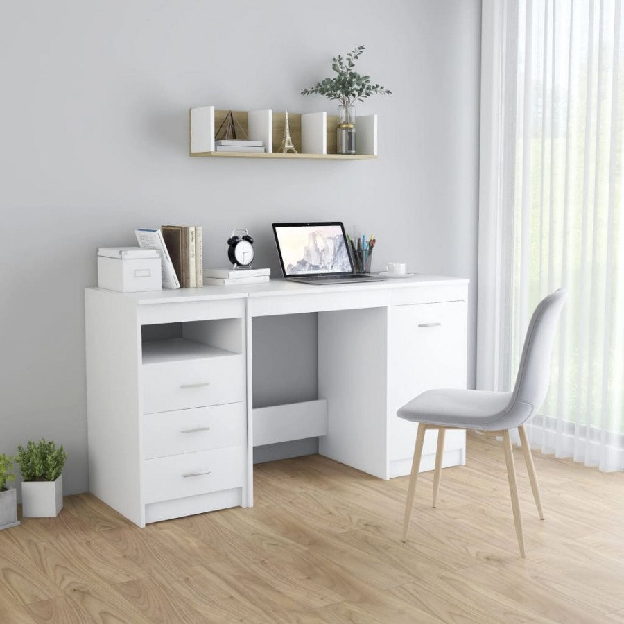 Bureau Blanc 140x50x76 cm Aggloméré