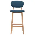 Tabourets de bar lot de 2 bleu tissu