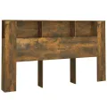 Armoire de tête de lit Chêne fumé 180x18,5x104,5 cm