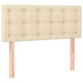 cadre de lit et matelas Crème 90x190 cm Tissu