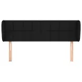 Tête de lit avec oreilles Noir 147x23x78/88 cm Tissu