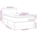 cadre de lit avec matelas LED Crème 90x190 cm Tissu