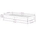 Cadre de lit Blanc Bois massif 100x200 cm