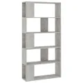 Bibliothèque/Séparateur de pièce Gris béton 80x24x159 cm