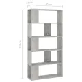 Bibliothèque/Séparateur de pièce Gris béton 80x24x159 cm