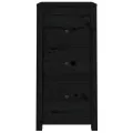 Buffets 2 pcs Noir 40x35x80 cm Bois massif de pin