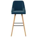 Tabourets de bar lot de 2 bleu velours
