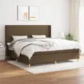 cadre de lit avec matelas Marron foncé 200x200 cm
