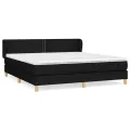 cadre de lit avec matelas Noir 180x200 cm Tissu