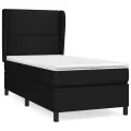 cadre de lit avec matelas Noir 90x200 cm Tissu