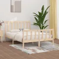 Cadre de lit Bois massif 140x190 cm