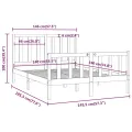 Cadre de lit Bois massif 140x190 cm