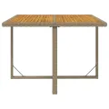 Table de jardin Beige 109x107x74 cm Résine tressée bois massif