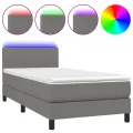 cadre de lit avec matelas et LED Gris foncé 90x200cm