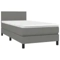 cadre de lit avec matelas et LED Gris foncé 90x200cm