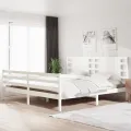 Cadre de lit Blanc Bois de pin massif 200x200 cm