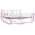 Cadre de lit Blanc Bois de pin massif 200x200 cm