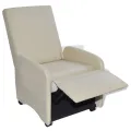 Fauteuil pliable Crème Similicuir