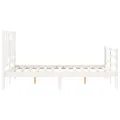 Cadre de lit avec tête de lit blanc 140x200 cm bois massif
