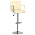 Tabourets de bar lot de 2 crème similicuir