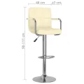 Tabourets de bar lot de 2 crème similicuir
