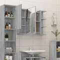 Armoire à miroir de salle de bain Sonoma gris 80x20,5x64cm Bois