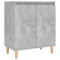 Buffet avec pieds en bois Gris béton 60x35x70 cm Aggloméré