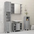 Armoire à miroir de salle de bain Sonoma gris 80x20,5x64cm Bois