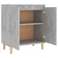 Buffet avec pieds en bois Gris béton 60x35x70 cm Aggloméré