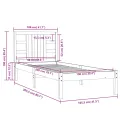 Cadre de lit Blanc Bois massif 100x200 cm