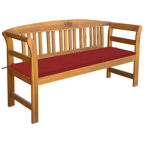 Banc de jardin avec coussin 157 cm Bois d'acacia massif