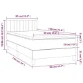 cadre de lit avec matelas Bleu 90x190 cm Tissu