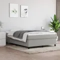 cadre de lit avec matelas Gris clair 140x200cm Tissu