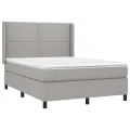 cadre de lit avec matelas Gris clair 140x200cm Tissu