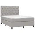 cadre de lit et matelas et LED Gris clair 140x200 cm