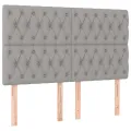 cadre de lit et matelas et LED Gris clair 140x200 cm