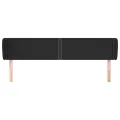 Tête de lit avec oreilles Noir 203x23x78/88 cm Similicuir