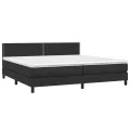 cadre de lit avec matelas Noir 200x200 cm Similicuir