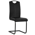 Chaises à manger cantilever lot de 4 noir similicuir