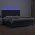 cadre de lit avec matelas et LED Noir 200x200 cm