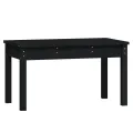 Banc de jardin noir 80x44x45 cm bois massif de pin