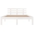 Cadre de lit Blanc Bois massif 135x190 cm Double