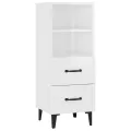 Buffet Blanc brillant 34,5x34x90 cm Bois d'ingénierie