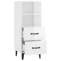 Buffet Blanc brillant 34,5x34x90 cm Bois d'ingénierie