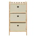 Étagères de rangement avec 3 paniers en tissu 2 pcs beige cèdre